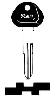 Afbeelding van Silca Autosleutel plastic kop brass DAT9P