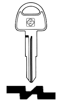 Afbeelding van Silca Autosleutel z/plastic kop staal SZ11R