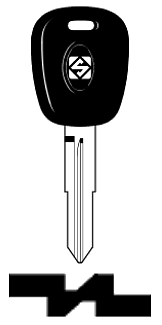 Afbeelding van Silca Autosleutel plastic kop brass SZ20RP