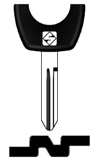 Afbeelding van Silca Transpondersleutel brass NSN14AT13