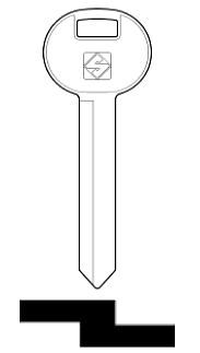 Afbeelding van Silca Autosleutel z/plastic kop brass NSN13