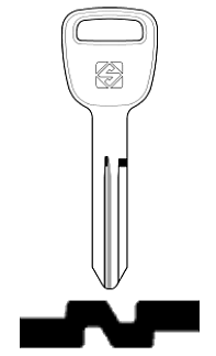 Afbeelding van Silca Autosleutel z/plastic kop brass NSN15