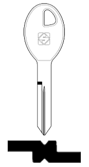 Afbeelding van Silca Autosleutel z/plastic kop brass NSN16R