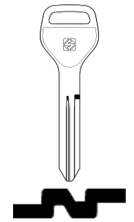 Afbeelding van Silca Autosleutel z/plastic kop brass NSN19