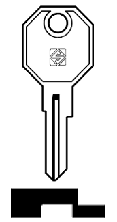 Afbeelding van Silca Autosleutel z/plastic kop staal NSN3