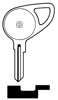 Afbeelding van Silca Autosleutel z/plastic kop staal NSN5R