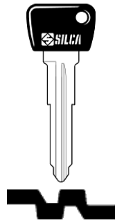 Afbeelding van Silca Autosleutel plastic kop brass MAZ13BP