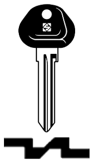 Afbeelding van Silca Autosleutel plastic kop brass MAZ1RP