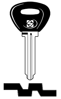 Afbeelding van Silca Autosleutel plastic kop brass MAZ22REP