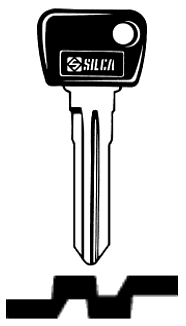 Afbeelding van Silca Autosleutel plastic kop brass MAZ7RBP