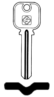 Afbeelding van Silca Autosleutel z/plastic kop brass TOY14