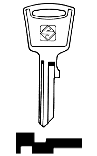 Afbeelding van Silca Autosleutel z/plastic kop staal TOY1