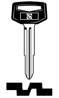 Afbeelding van Silca Autosleutel plastic kop brass TOY28P