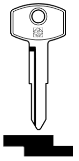 Afbeelding van Silca Autosleutel z/plastic kop brass TOY20