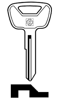 Afbeelding van Silca Autosleutel z/plastic kop staal TOY3