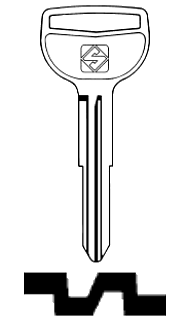 Afbeelding van Silca Autosleutel z/plastic kop staal TOY32R