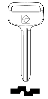 Afbeelding van Silca Autosleutel z/plastic kop brass TOY43R