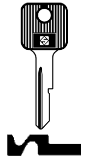 Afbeelding van Silca Autosleutel plastic kop brass GM1AP