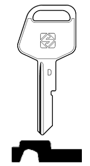 Afbeelding van Silca Autosleutel z/plastic kop staal GM16R