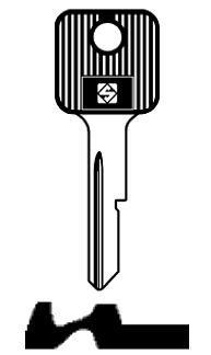 Afbeelding van Silca Autosleutel plastic kop brass GM2AP