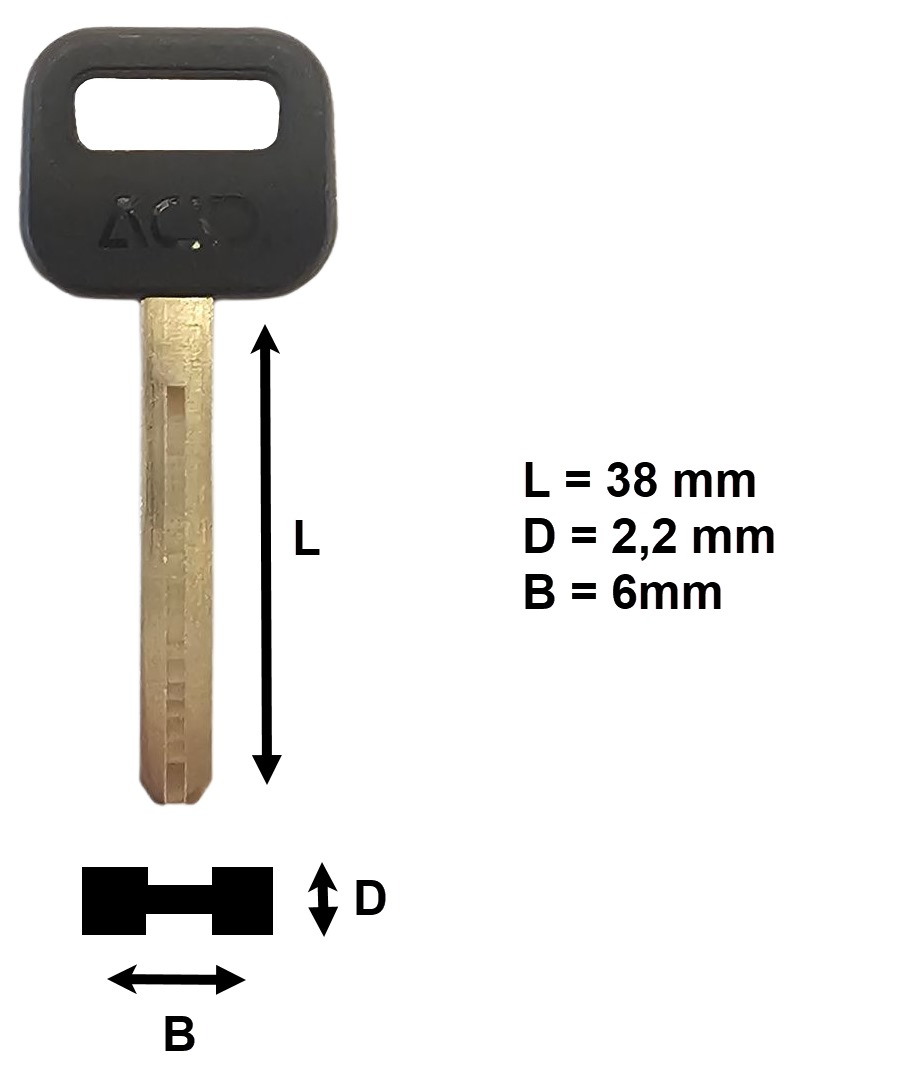 Afbeelding van Banensleutel brass plastic kop ACID (Cube lock 6078)