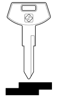 Afbeelding van Silca Autosleutel z/plastic kop brass GM31