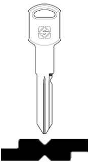 Afbeelding van Silca Autosleutel z/plastic kop brass GM37