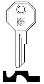 Afbeelding van Silca Autosleutel z/plastic kop staal GM36