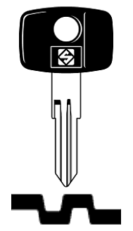 Afbeelding van Silca Autosleutel plastic kop brass GM44RP