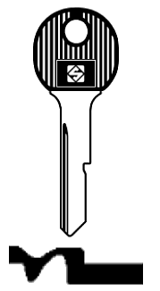 Afbeelding van Silca Autosleutel plastic kop brass GM8BP