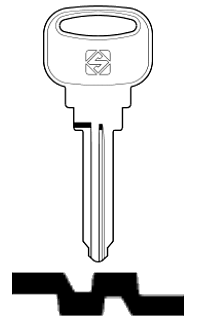 Afbeelding van Silca Autosleutel z/plastic kop brass FO22R