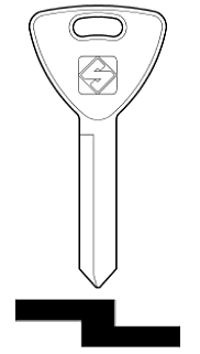 Afbeelding van Silca Autosleutel z/plastic kop brass FO27