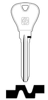 Afbeelding van Silca Autosleutel z/plastic kop brass FO34