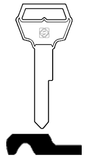 Afbeelding van Silca Autosleutel z/plastic kop staal FO4