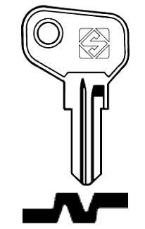 Afbeelding van Silca Autosleutel z/plastic kop staal ABS2