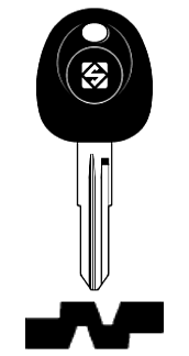 Afbeelding van Silca Transpondersleutel brass HYN15T14