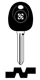 Afbeelding van Silca Transpondersleutel brass HYN14T14
