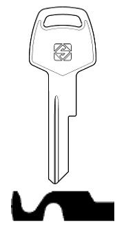 Afbeelding van Silca Autosleutel z/plastic kop staal CY1