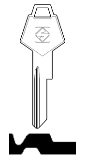 Afbeelding van Silca Autosleutel z/plastic kop staal CY10