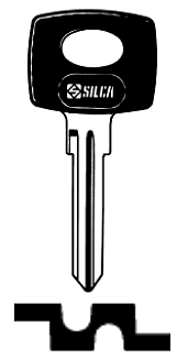 Afbeelding van Silca Autosleutel plastic kop brass CR4RP