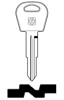 Afbeelding van Silca Autosleutel z/plastic kop brass DWO5