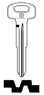 Afbeelding van Silca Autosleutel z/plastic kop brass KIA3R