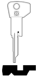 Afbeelding van Silca Autosleutel z/plastic kop staal SX3