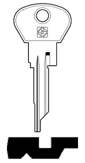 Afbeelding van Silca Autosleutel z/plastic kop staal SX5