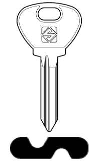 Afbeelding van Silca Autosleutel z/plastic kop brass SX6R