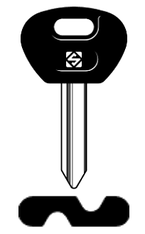 Afbeelding van Silca Autosleutel plastic kop staal SX6P