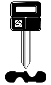 Afbeelding van Silca Autosleutel plastic kop brass SX8FP