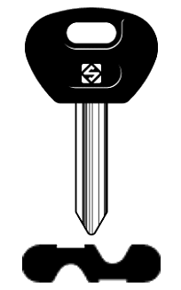 Afbeelding van Silca Autosleutel plastic kop staal SX8P