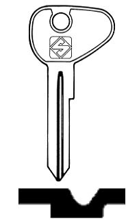 Afbeelding van Silca Autosleutel z/plastic kop staal VO10R