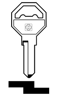 Afbeelding van Silca Autosleutel z/plastic kop staal VO14R